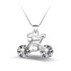 Fashion Silver-plated Blue Diamond Bicycle Pendant Necklaces 12
