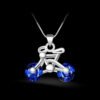 Fashion Silver-plated Blue Diamond Bicycle Pendant Necklaces 11