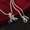 Fashion Silver-plated Blue Diamond Bicycle Pendant Necklaces 14