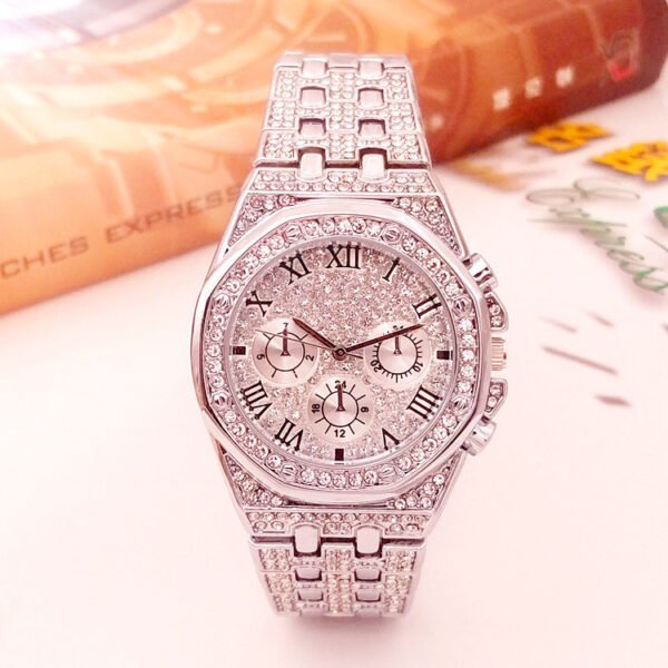 Tyrant Gold Men’s Watch Personality Waterproof Steel Belt Diamond Rhinestone Watch watches 6