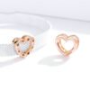 DIY Heart Shaped 925 Sterling Silver Beads Rose Gold Plated Necklaces 10