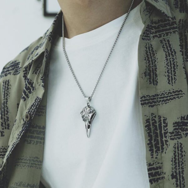 Vintage Viking Crow Skull Eagle Beak Pendant Accessories 7