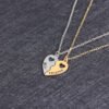Hollow Heart-shaped Gold and Silver Stitching Clavicle Chain Pendant Accessories 8 Hollow Heart-shaped Gold and Silver Stitching Clavicle Chain Pendant Accessories 8