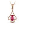 8k Rose Gold Clavicle Chain Ruby Pendant Necklace BestSelling 9