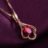 8k Rose Gold Clavicle Chain Ruby Pendant Necklace BestSelling 11