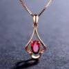 8k Rose Gold Clavicle Chain Ruby Pendant Necklace BestSelling 8