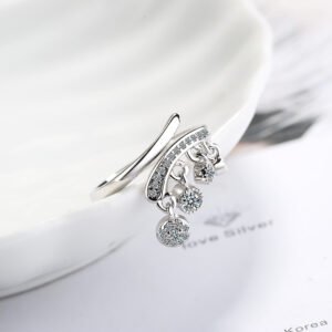 Fashion Temperament Diamond Tassel Pendant Diamond Ring Ring Rings