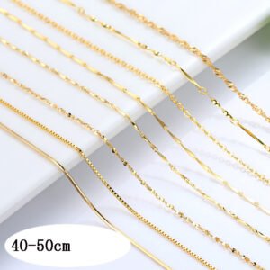 S925 Silver Necklace Gold Plated Chain Necklace Clavicle Chain Gold Color Gold Necklace Necklaces