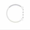 Blue Luminous Pearl Stitching Necklace Female Cross Necklaces 8 Blue Luminous Pearl Stitching Necklace Female Cross Necklaces 8