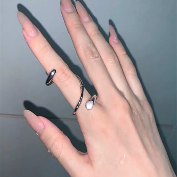 Retro Snake-Shaped Winding Opening Adjustment Drop Ring Ring Rings 6
