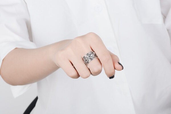 Women’s Wide Face Elephant Vintage Ring Rings 6