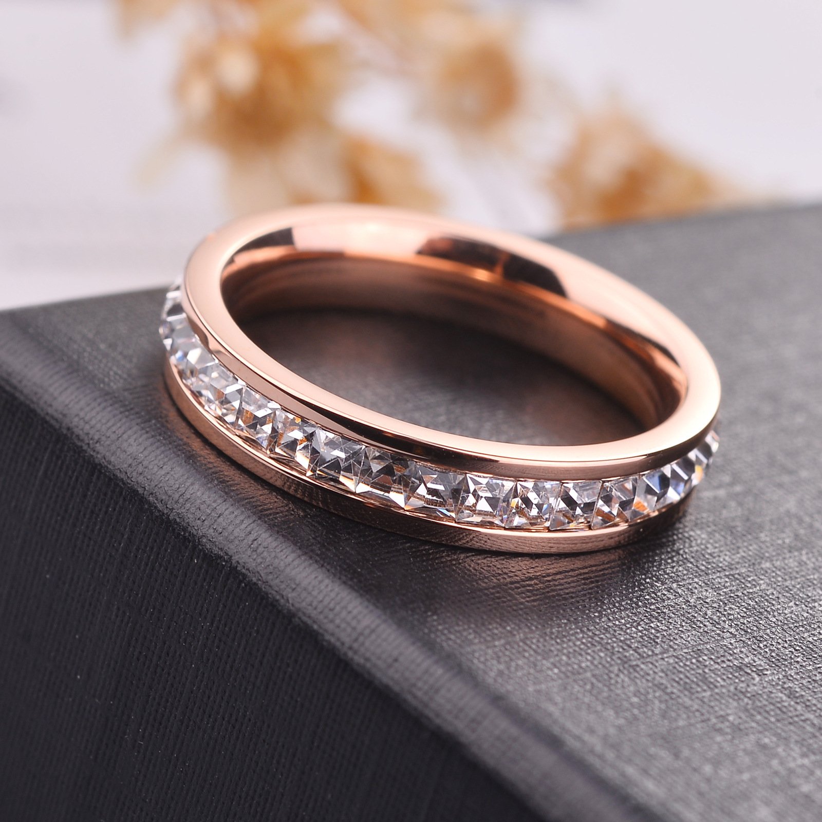 Titanium steel ring female Japanese and Korean version personality plated 18 rose gold ring does not fade fashion jewelry wholesale Rings 5 Titanium steel ring female Japanese and Korean version personality plated 18 rose gold ring does not fade fashion jewelry wholesale Rings 5