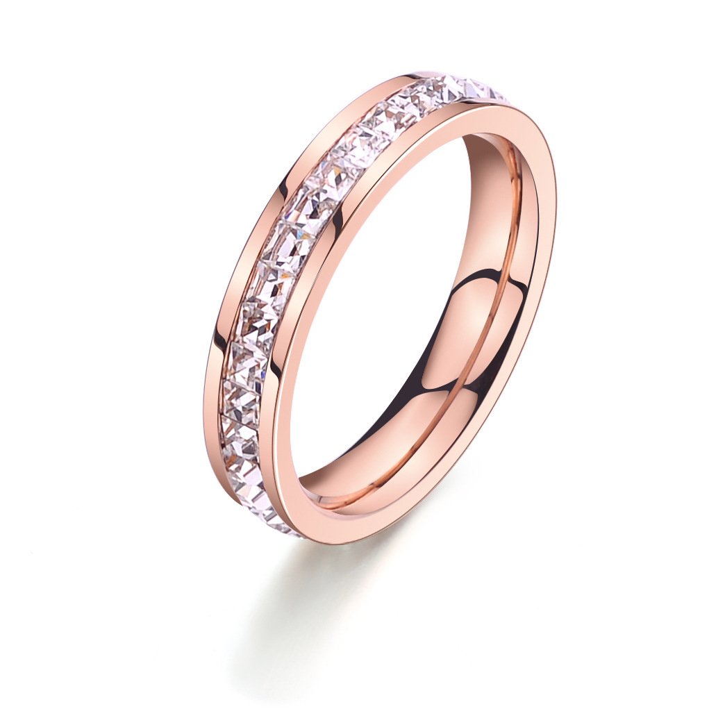 Titanium steel ring female Japanese and Korean version personality plated 18 rose gold ring does not fade fashion jewelry wholesale Rings 3 Titanium steel ring female Japanese and Korean version personality plated 18 rose gold ring does not fade fashion jewelry wholesale Rings 3