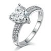 Heart-shaped Zircon Ring White Gold-plated Heart-shaped Diamond Ring Rings 11