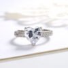 Heart-shaped Zircon Ring White Gold-plated Heart-shaped Diamond Ring Rings 14