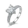Heart-shaped Zircon Ring White Gold-plated Heart-shaped Diamond Ring Rings 17