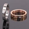 Roman Numerals With Diamond Couple Rings 18K Rose Gold Titanium Steel Rings Lucky Number Rings Rings 11