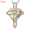 Cross Love Colorful Imitatio Gemstone Pendant Alloy Clavicle Chain Necklaces 19