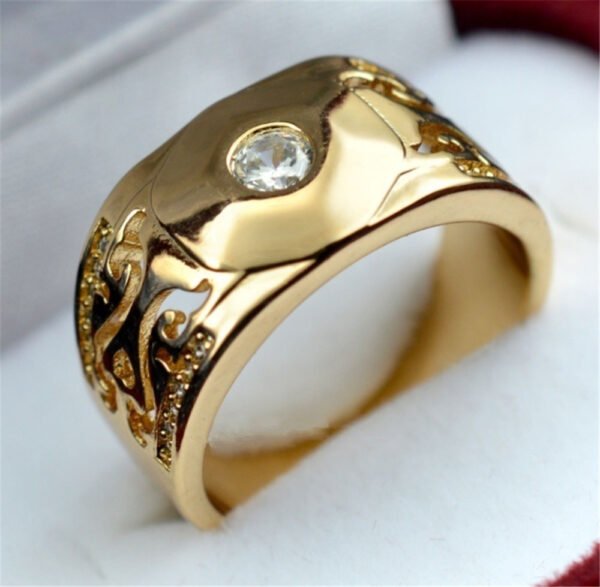 18k Gold-Plated Couple Simulation Diamond Engagement Ring For Men And Women In Europe And America Rings 6