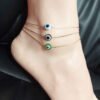 Alloy Evil Eye Metal Gold Wire Anklet Bare Chain Anklets 8