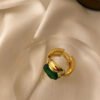 Fashion Retro Personality Emerald Gold Ring Rings 9