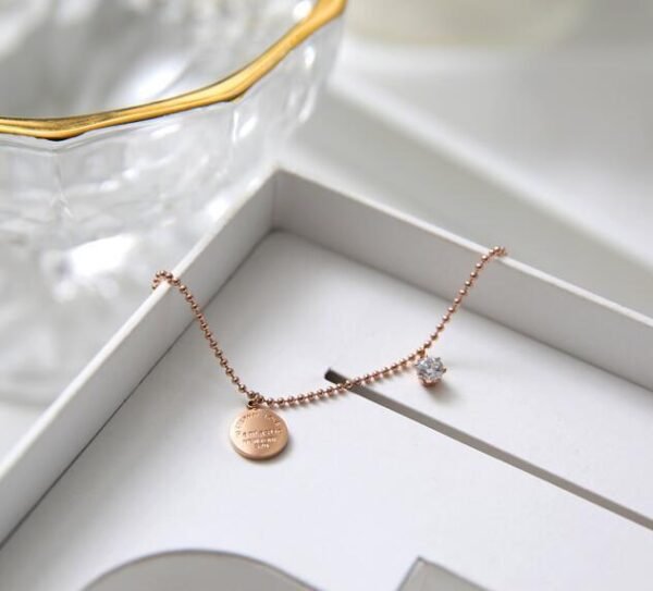 Letter Discs Diamond Paw 18K Rose Gold Anklet Color Gold Female Fashion Simple Personality Trend Accessories 5