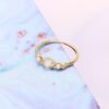 Light Luxury 9K Gold Natural White Crystal Pearl Ring Rings 8