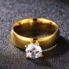 Titanium Steel Diamond Couple Ring, European And American Gold-Plated Men’s And Women’s Ring, Gold Stainless Steel Jewelry Wholesale Rings 9