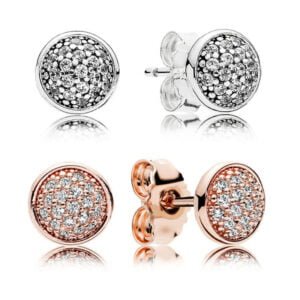 Panjia Rose Gold Shiny Water Drop S925 Silver Earrings Simple Atmospheric Fashion Earrings Round Sterling Silver Earrings Earrings