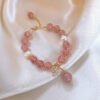 Recruiting Peach Blossom Natural Strawberry Crystal Bracelet INS18K Gold Electroplating Korean Girlfriends Flower Transfer Pearl Bracelet Bracelets 10