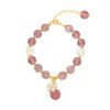 Recruiting Peach Blossom Natural Strawberry Crystal Bracelet INS18K Gold Electroplating Korean Girlfriends Flower Transfer Pearl Bracelet Bracelets 8