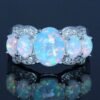 Real Gold Electroplated Opal Ring Rings 9