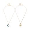 Sun Moon Necklace Blue Gold Stainless Steel Pendant Necklaces Jewelry Necklaces 13