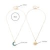 Sun Moon Necklace Blue Gold Stainless Steel Pendant Necklaces Jewelry Necklaces 12