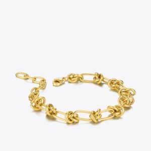 18K Gold Plated Titanium Steel Rope Knot Chain Bracelet Bracelets