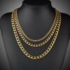 Hip Hop NK Necklace Wide Flat Men’s Thick Chain Stainless Steel 18K Gold Plated Necklaces 9