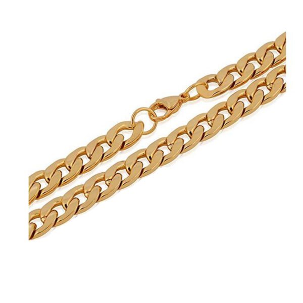 Hip Hop NK Necklace Wide Flat Men’s Thick Chain Stainless Steel 18K Gold Plated Necklaces 6