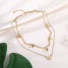 Butterfly Choker Necklace Jewelry Layered-Chain Female Women Cute Gold-Color Fashion Necklaces 9