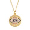 FLOLA Gold Filled Evil Eye Necklaces For Women Blue Eye Pendants Necklaces Crystal CZ Zircon Rainbow Jewelry Necklaces 8