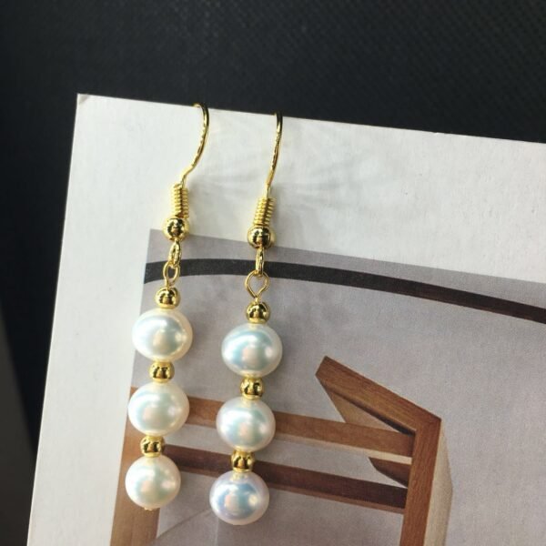 14K Gold Hand-Made Freshwater Pearl Earrings, Daily Wild Trend Earrings 5