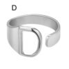 European And American A-Z Letter Ring Gold Metal Adjustable Open Ring Initials Name Letter Female Factory Direct Sales Rings 17