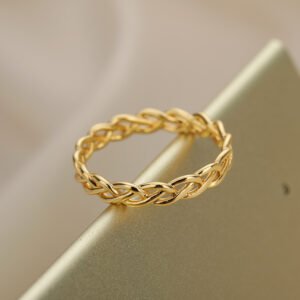 Twist Hollow Simple Rings For Women Girl Gold Color Stainless Steel Fashion Jewelry Rings