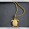 European And American Foreign Trade Gold With Diamonds Animal Turtle Pendant Necklace Male Titanium Steel Hip Hop Accessories Cross-Border E-Commerce Necklaces 8