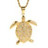 European And American Foreign Trade Gold With Diamonds Animal Turtle Pendant Necklace Male Titanium Steel Hip Hop Accessories Cross-Border E-Commerce Necklaces 9