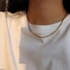 Stainless Steel Gold Plated Collarbone Necklace Necklaces 10