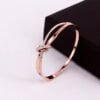 Diamond Double Ring Bracelet Titanium Steel Plated 18K Rose Gold Bow Female Bracelet BestSelling 14