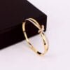 Diamond Double Ring Bracelet Titanium Steel Plated 18K Rose Gold Bow Female Bracelet BestSelling 13