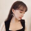 Japanese Cute Girl Simulation Earrings Retro Lattice Ear Hooks Earrings 10