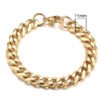 Stainless Steel Gold Plated Bracelet Men’s Gold Cuban Chain 3 5 7 9 11mm Six-sided Bracelet Bracelets 17