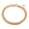 Stainless Steel Gold Plated Bracelet Men’s Gold Cuban Chain 3 5 7 9 11mm Six-sided Bracelet Bracelets 15